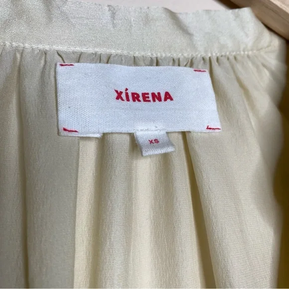 XIRENA CREAM MAYSON 100% SILK BLOUSE -Stardust - Picture 7 of 16